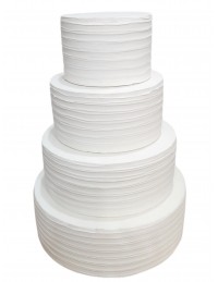 (R$110,00) Bolo Fake Espatulado Branco 4 andares (D30/A40cm)