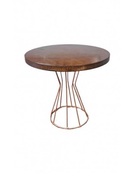 (R$18,00) Boleira Madeira Pé Cor Cobre G (A24 / D26cm)