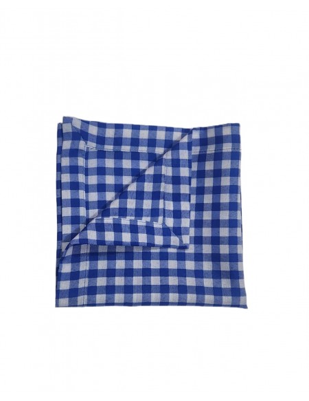 (R$3,20) Guardanapo Xadrez Azul/Branco (40x40cm)