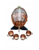 (R$42,00) KIT - Barril Cachaça 2L + 4 Canecas 50ml