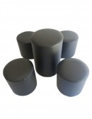 Kit Puff Mesa Redondo + 4 puffs Redondos Preto