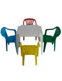 (R$18,80) KIT MESA INFANTIL C/ QUATRO CADEIRAS