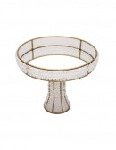 (R$25,00) Bandeja Cristal Pé Alto Dourada (A24 / D27cm)