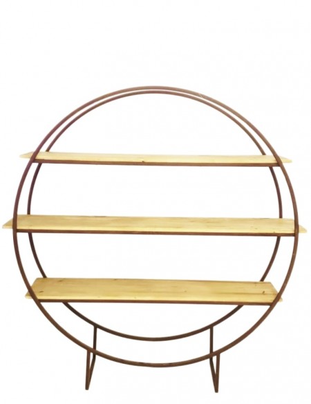 (R$120,00) Estante Redonda 3 Prateleiras - Ferro Envelhecido (1.77A x 0.39P x  1.72L)