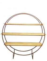 (R$158,00) Estante Redonda 3 Prateleiras - Ferro Envelhecido GG (1.77A x 0.39P x  1.72L)