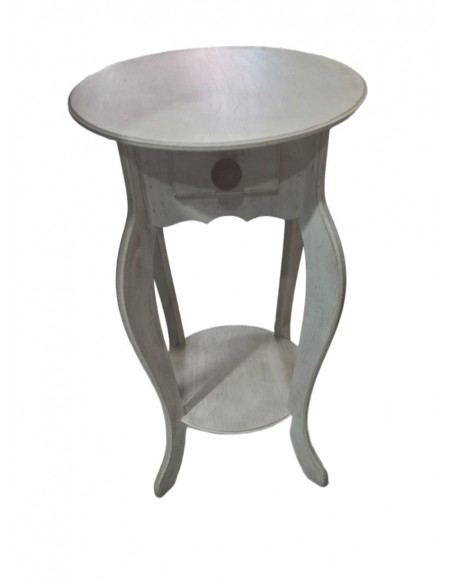 (R$25,00) Mesinha Aparador Patina Branca (0.66 x 0.36 cm)