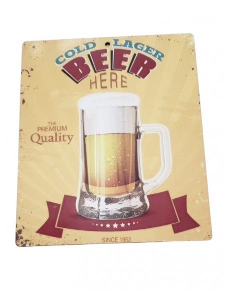 (R$4,00) Placa - Cold Lager Berr Here  (L19 x A23cm)