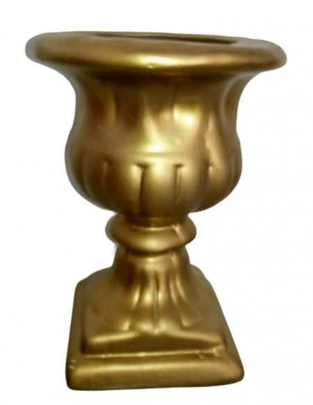 (R$ 15,00) Vaso Dourado Canelado M