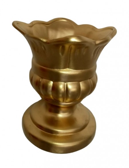 (R$ 10,00) Vaso Dourado Canelado P