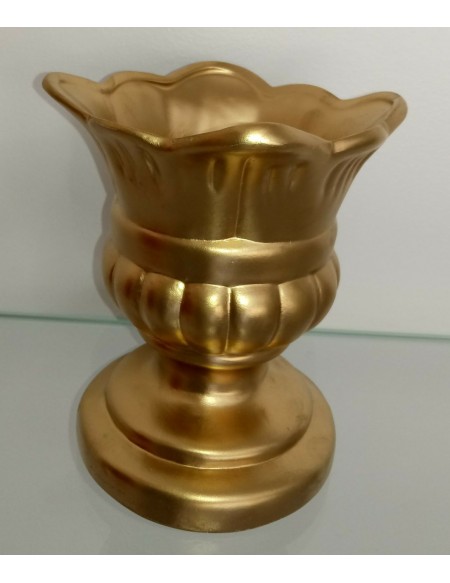 (R$ 10,00) Vaso Dourado Canelado P