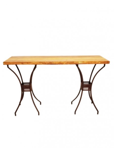 (R$60,00) Mesa Confraria Demolição Pé Ferro Envelhecido (1.80x0.60xA1.08m)