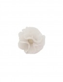 (R$1,50) Anel Guardanapo - Flor Tecido Branco