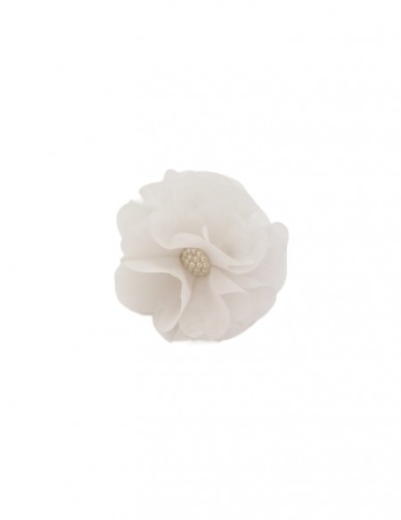 (R$1,50) Anel Guardanapo - Flor Tecido Branco