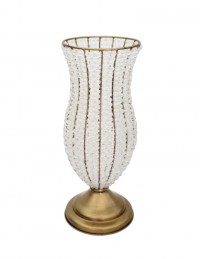 (R$44,00) Vaso Cristal Dourado G (A50 / D19cm)