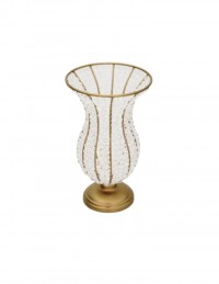 (R$34,00) Vaso Cristal Dourado P (A30 / D17.5cm)