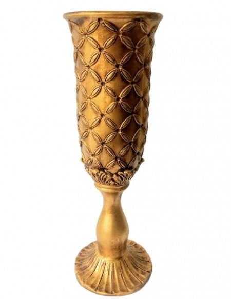 (R$ 45,00) Vaso Ouro Envelhecido G (62cm x 21cm)