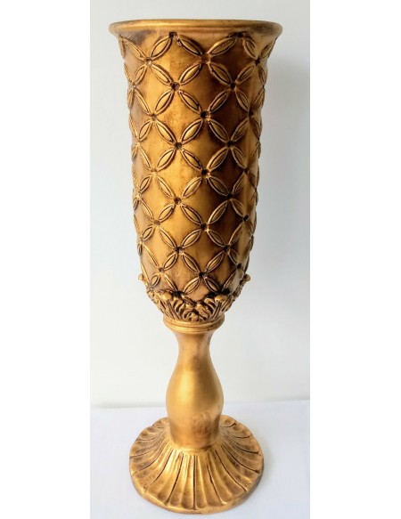 (R$ 45,00) Vaso Ouro Envelhecido G (62cm x 21cm)
