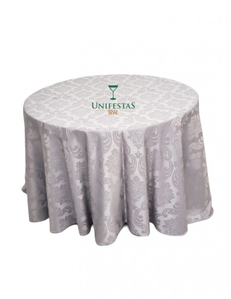 (R$12,00) Toalha Aparador Jacquard Prata (2.80m)