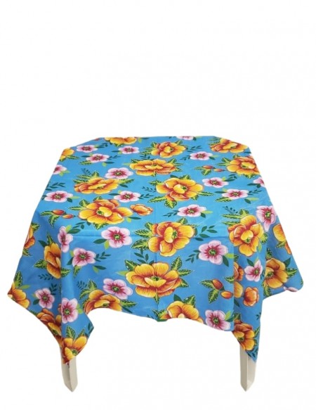 (R$4,00) Toalha Quadrada Chita Azul Floral (1.40m)