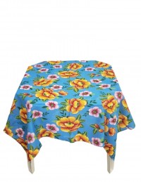 (R$8,80) Toalha Quadrada Chita Azul Floral (1.40m)