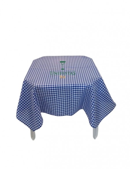 (R$4,00) Toalha Quadrada Xadrez Azul/Branco (1.40m)