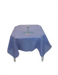 (R$8,80) Toalha Quadrada Xadrez Azul/Branco (1.40m)