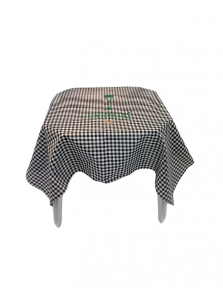 (R$4,00) Toalha Quadrada Xadrez Preto/Branco (1.40m)