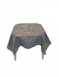 (R$8,80) Toalha Quadrada Xadrez Preto/Branco (1.40m)