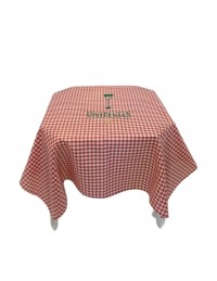 (R$8,80) Toalha Quadrada Xadrez Vermelho/Branco (1.40m)